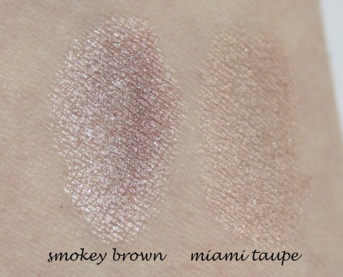 Lily Lolo Mineral Lidschatten Swatch Smokey Brown Miami Taupe