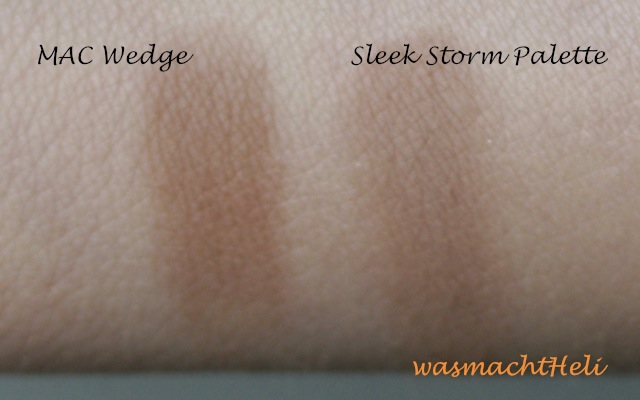 Swatch MAC Wedge vs Sleek i divine Storm Palette