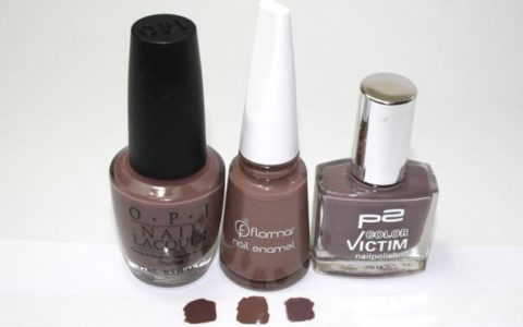 OPI Over the taupe, Flormar 413, P2 rich and royal
