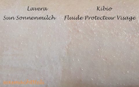 Swatch Lavera Sun SPF 20 und Kibio Fluide Protecteur Visage SPF 20