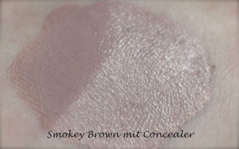 Lily Lolo Smokey Brown mixed with concealer