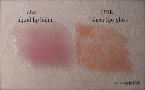 Swatches alva liquid lip balm UNE sheer lips gloss