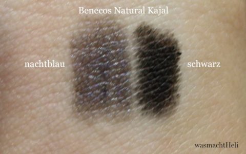 Swatches Benecos Kajals nachtblau und schwarz