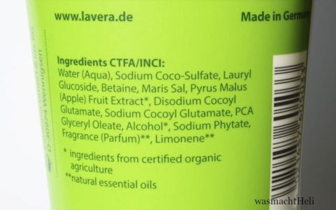 Inhaltsstoffe Lavera Apfelshampoo