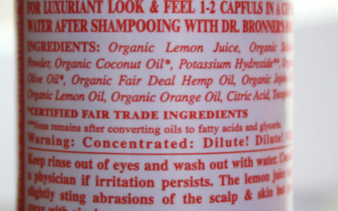 INCI Dr. Bronner's Shikakai  Conditioning Hair Rinse Citrus