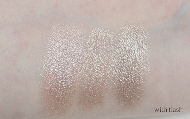 Swatches: Stila "kitten", Laura Mercier Caviar Stick Eye Colour "sugar frost", Catrice "Lord of the Blings"