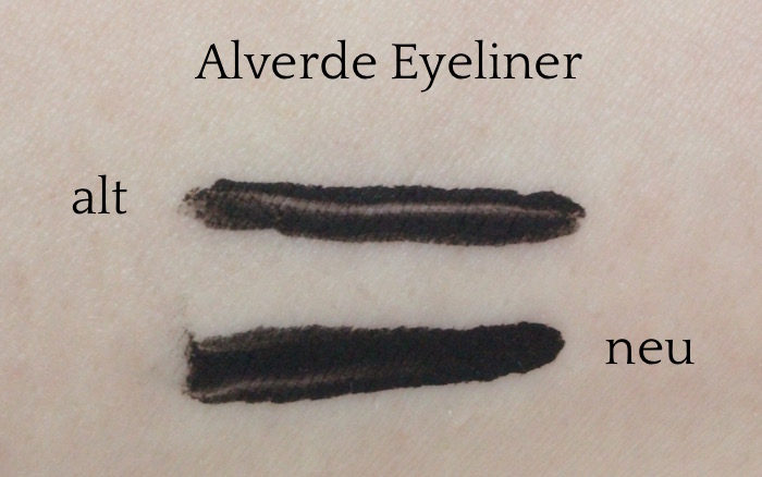 Swatch Alverde Liquid Eyeliner - 10 black - alt versus neu