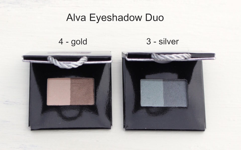 Alva Lidschatten Duo in silber und in gold.