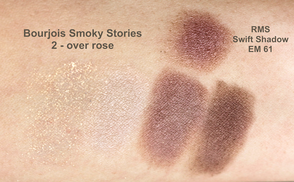 Bourjois Smoky Stories - over rose + RMS Swift Shadow EM 61 Swatches