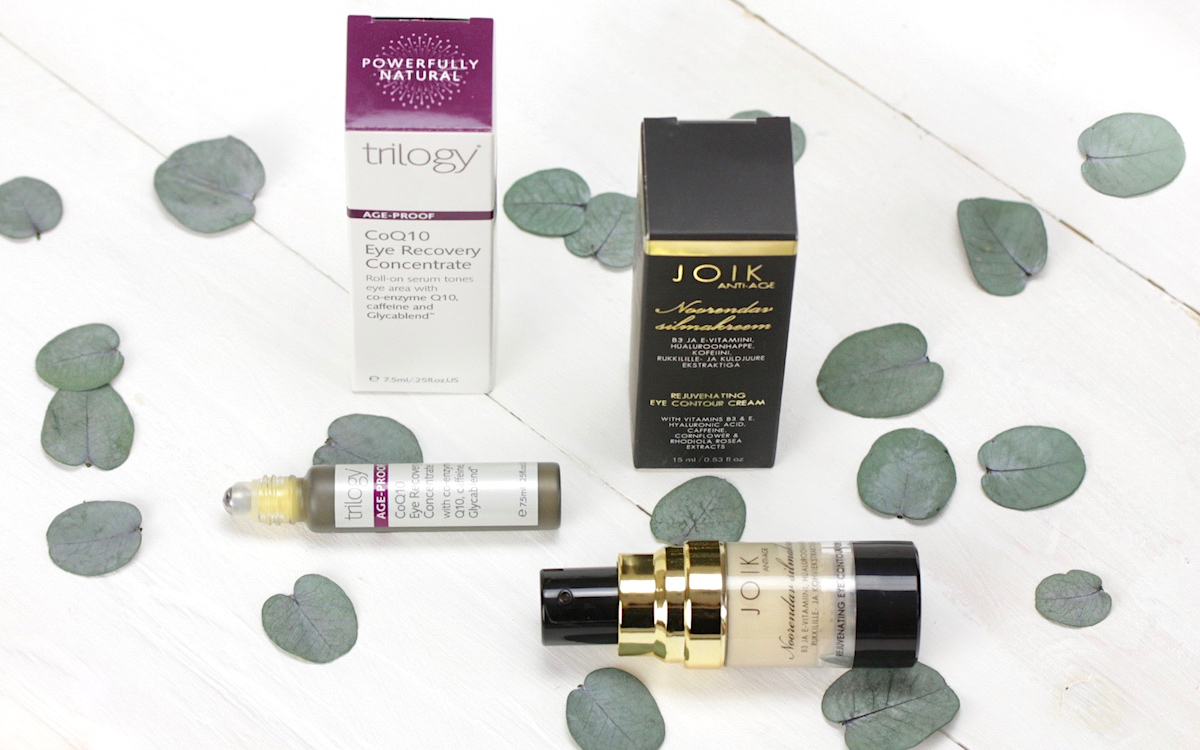 Gute Augencreme aus der Naturkosmetik - JOIK Rejuvenating Eye Contour Cream + Trilogy CoQ10 Eye Recovery Concentrate