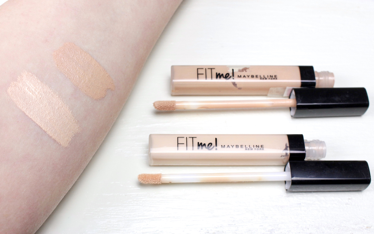 Swatch: Maybelline Fit Me Concealer 05 vs 15